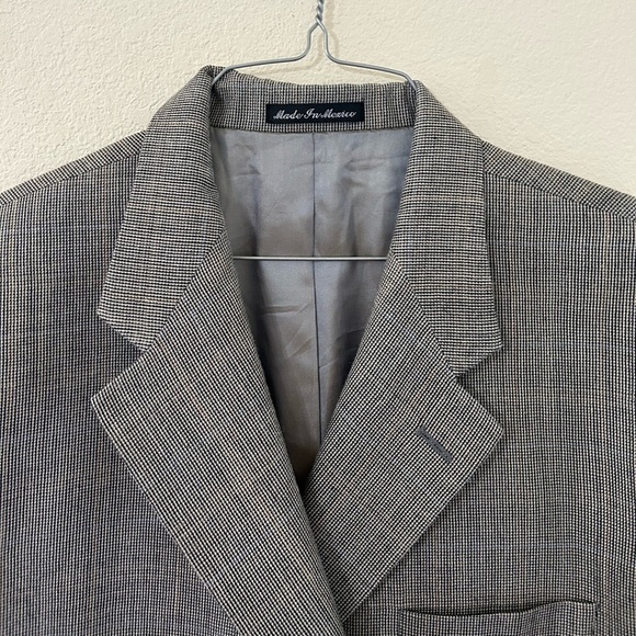 Ralph Lauren Sport Coat Mens 44S Gray Houndstooth Silk Wool Single Vent Lined - Picture 6 of 10